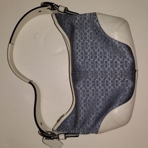 Coach Small Hobo Bag. Blue & White